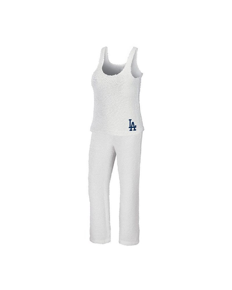 Women's Cream Los Angeles Dodgers Plus Size Cozy Tank Top and Pants Set Cream $38.95 Pajama