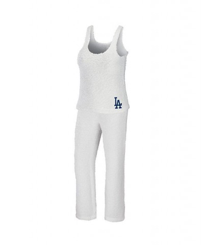 Women's Cream Los Angeles Dodgers Plus Size Cozy Tank Top and Pants Set Cream $38.95 Pajama