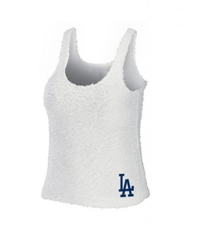 Women's Cream Los Angeles Dodgers Plus Size Cozy Tank Top and Pants Set Cream $38.95 Pajama