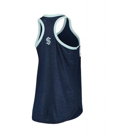 Women's Deep Sea Blue Seattle Kraken Showdown Slub Racerback Tank Top Deep Sea Blue $18.80 Tops