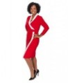 Colorblocked Faux-Wrap Sheath Dress Crimson/cream $27.00 Dresses