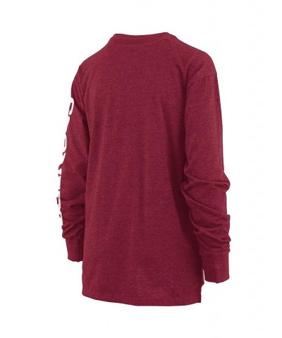 Women's Crimson Oklahoma Sooners Plus Size Two-Hit Canyon Long Sleeve T-shirt Red $28.80 Tops