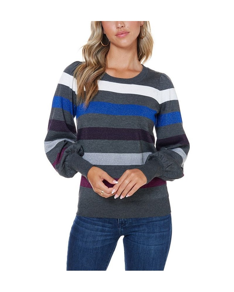 Women's Lurex Stripe Sweater Heather Charcoal $38.22 Sweaters