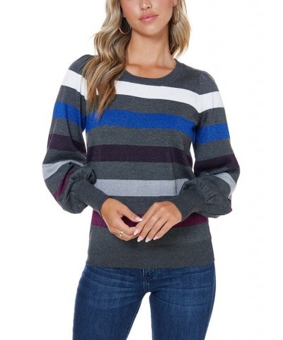 Women's Lurex Stripe Sweater Heather Charcoal $38.22 Sweaters