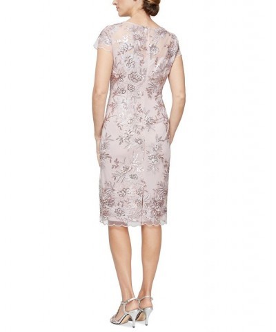 Women's Sequined Embroidered Dress Champagne $93.89 Dresses