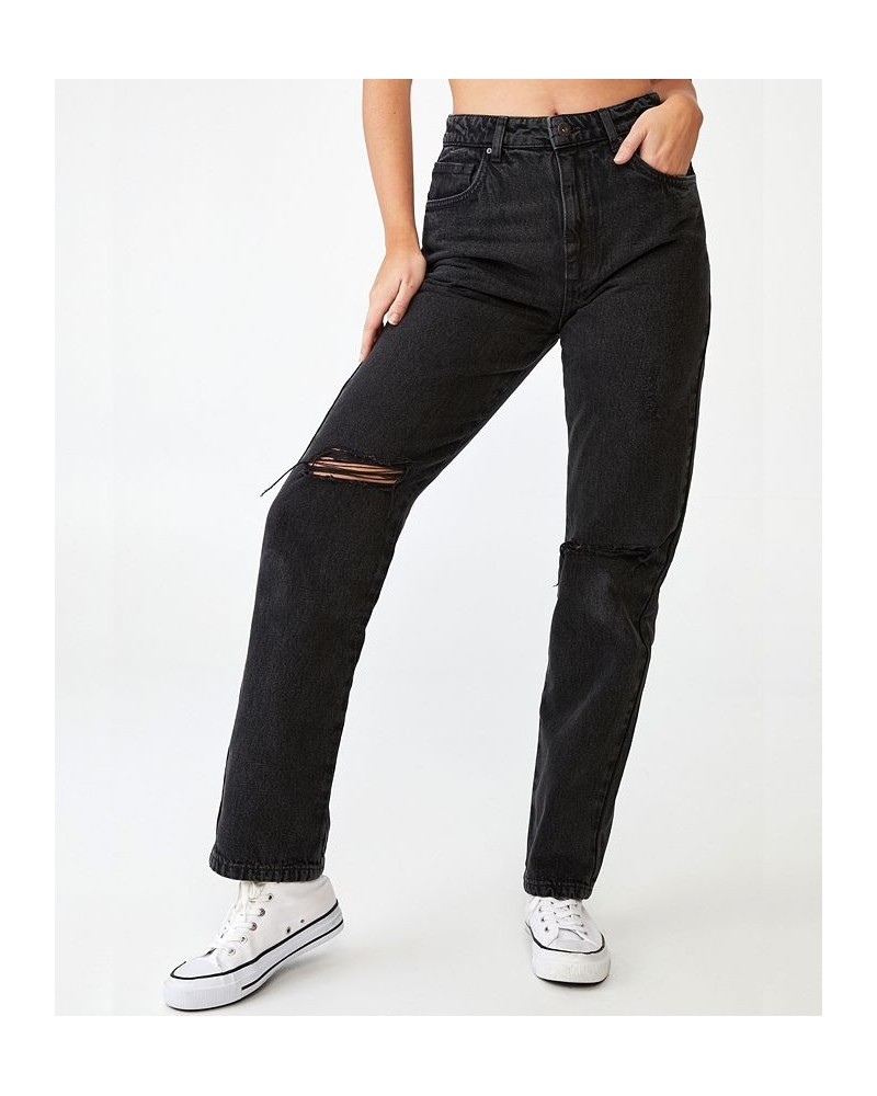 Women's Long Straight Jeans Graphite Black Rip $34.30 Jeans