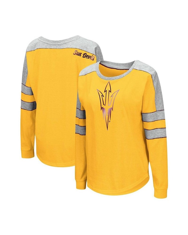 Women's Gold Arizona State Sun Devils Trey Dolman Long Sleeve T-shirt Gold $24.37 Tops