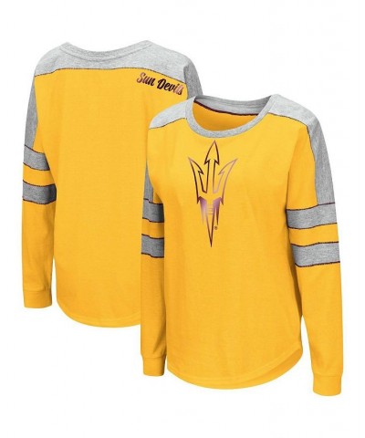 Women's Gold Arizona State Sun Devils Trey Dolman Long Sleeve T-shirt Gold $24.37 Tops