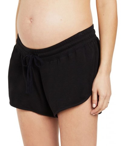 Under Belly French Terry Lounge Maternity Shorts Black $18.72 Shorts