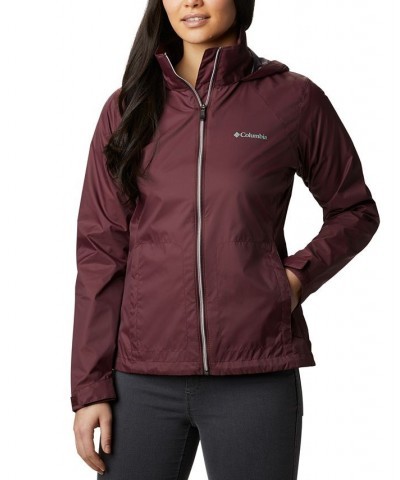 Women's Switchback Waterproof Packable Rain Jacket Malbec $43.35 Jackets