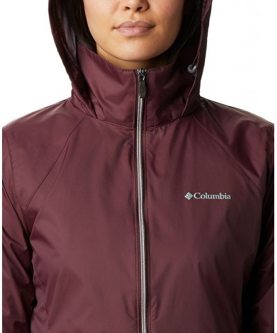 Women's Switchback Waterproof Packable Rain Jacket Malbec $43.35 Jackets