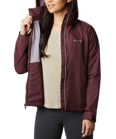 Women's Switchback Waterproof Packable Rain Jacket Malbec $43.35 Jackets