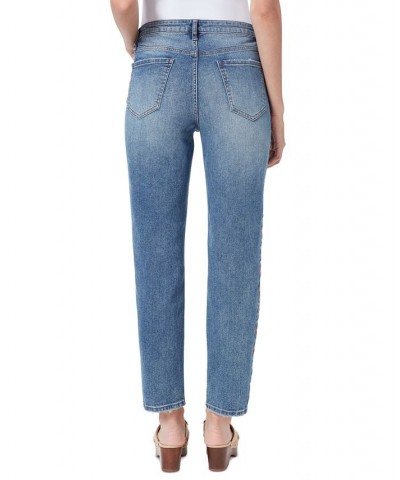 Women's Side-Embroidered Slim Straight-Leg Jeans SNOW CANYON $28.23 Jeans