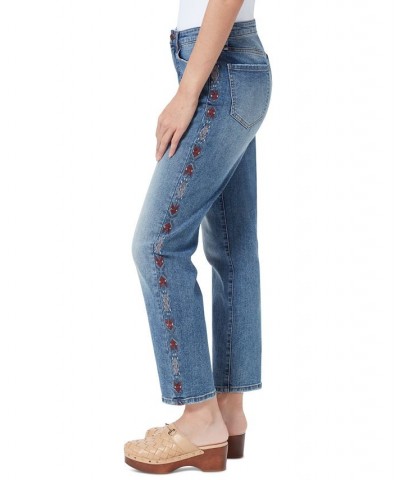 Women's Side-Embroidered Slim Straight-Leg Jeans SNOW CANYON $28.23 Jeans