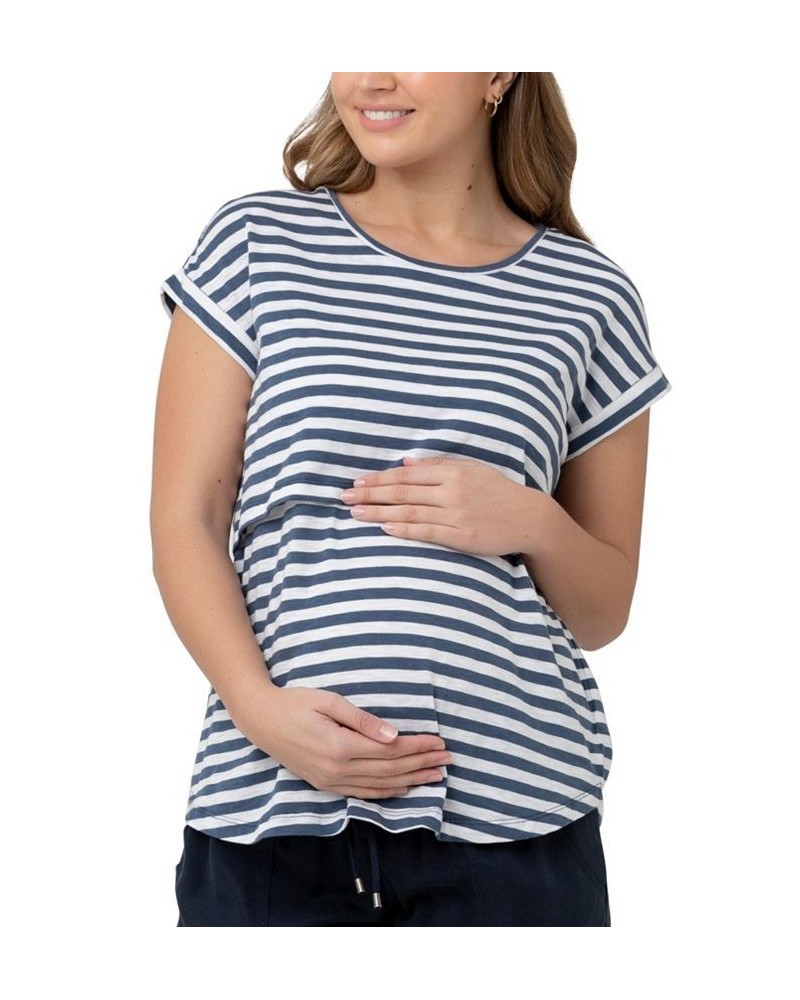 Lionel Stripe Nursing Tee Washed indigo / white $32.25 Tops