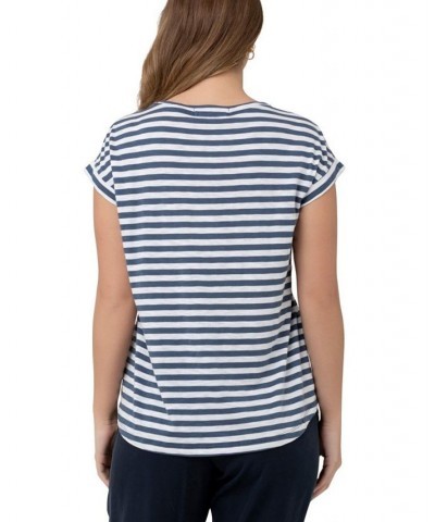 Lionel Stripe Nursing Tee Washed indigo / white $32.25 Tops