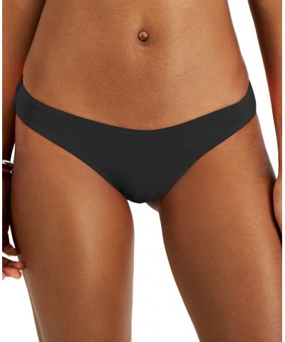 Juniors' Beach Classics High-Leg Cheeky Bikini Bottoms Black $25.92 Swimsuits