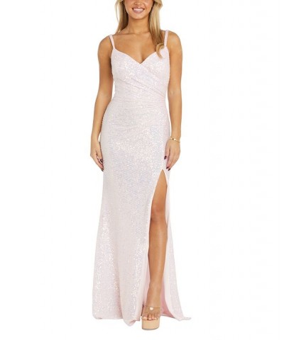 Petite Sequined Ruched Gown Pink Rainbow $59.70 Dresses