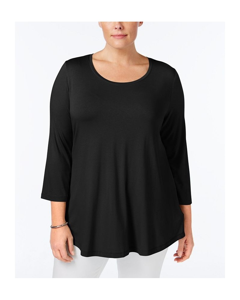 Plus Size Scoopneck Top Deep Black $13.77 Tops