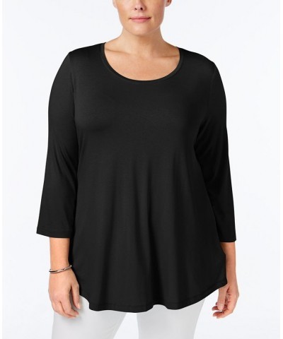 Plus Size Scoopneck Top Deep Black $13.77 Tops