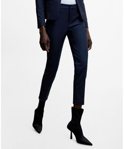 Women's Suit Slim-Fit Pants Blue $35.99 Pants