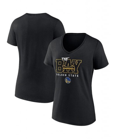 Women's Branded Black Golden State Warriors Hometown Collection The Bay V-Neck T-shirt Black $19.20 Tops