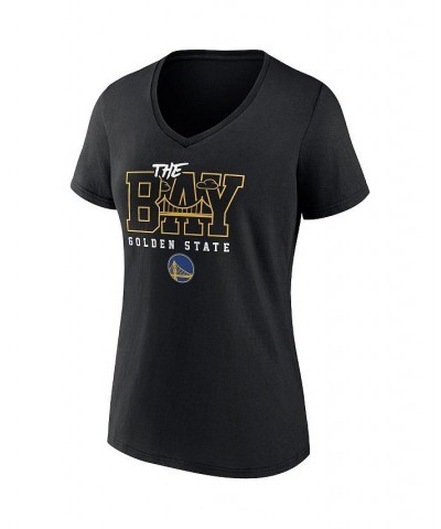 Women's Branded Black Golden State Warriors Hometown Collection The Bay V-Neck T-shirt Black $19.20 Tops