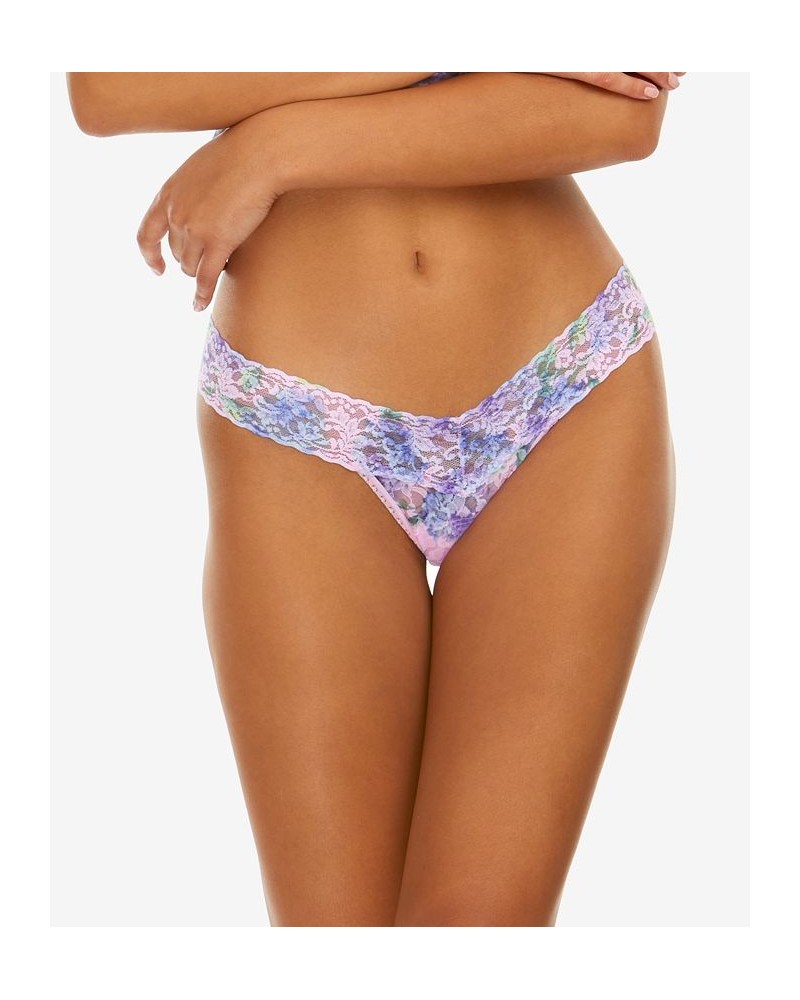 Low-Rise Printed Lace Thong Academy Check $12.75 Panty