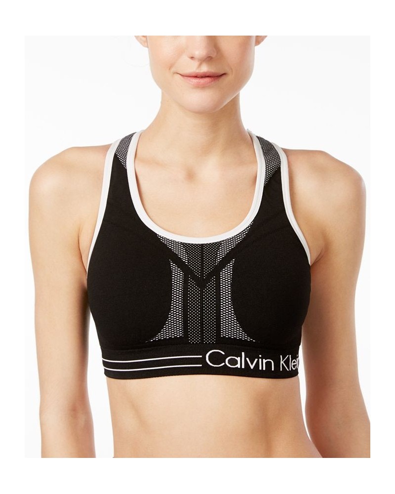 Reversible Racerback Medium Impact Sports Bra Black $13.39 Bras