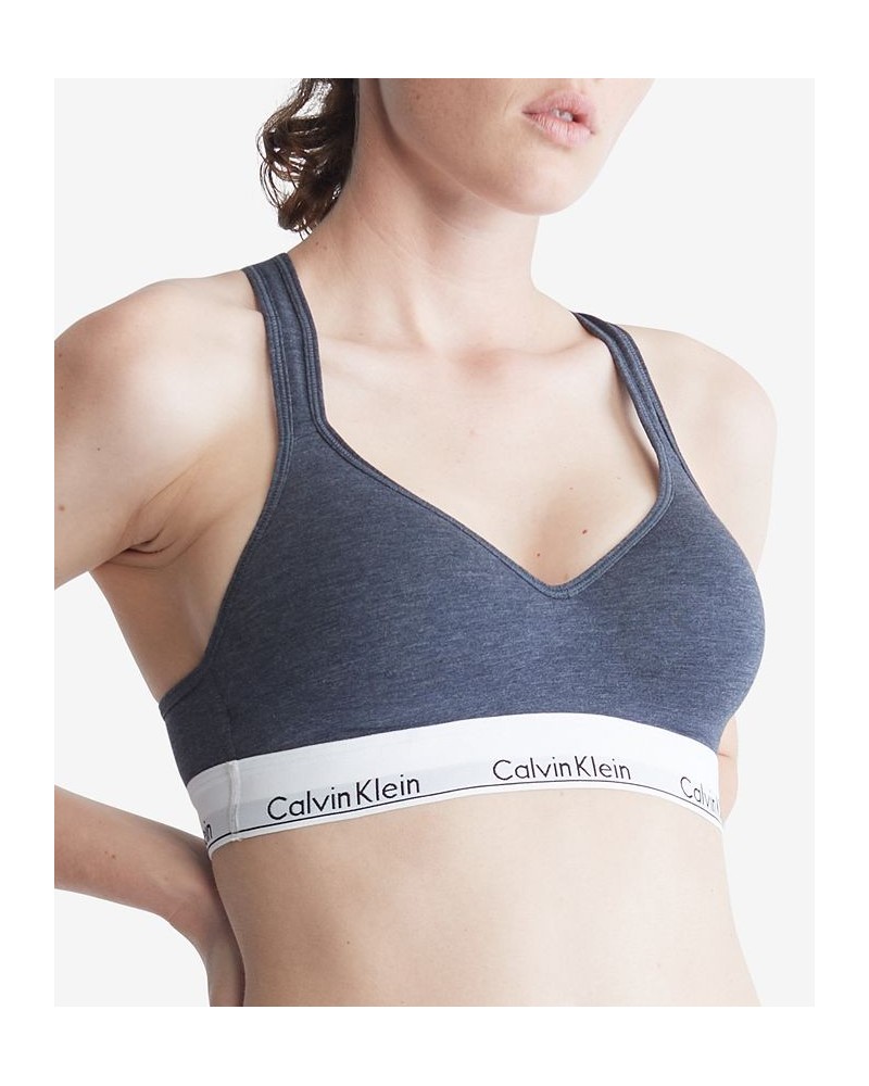 Calvin Klein Women's Modern Cotton Padded Bralette QF1654 Blue $19.55 Bras