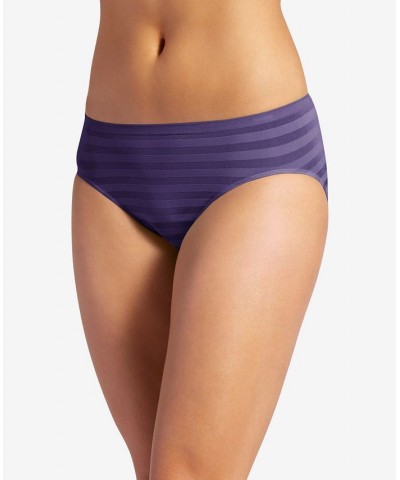 Seamfree Matte and Shine Hi-Cut Underwear 1306 Extended Sizes Purple $9.30 Panty