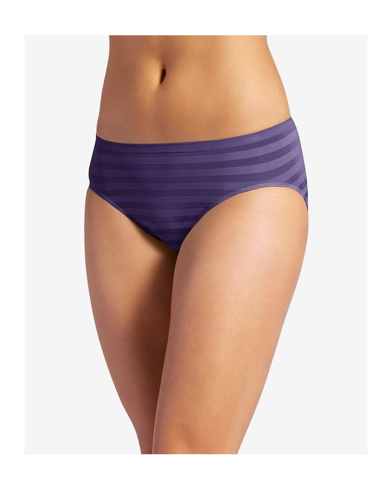 Seamfree Matte and Shine Hi-Cut Underwear 1306 Extended Sizes Purple $9.30 Panty