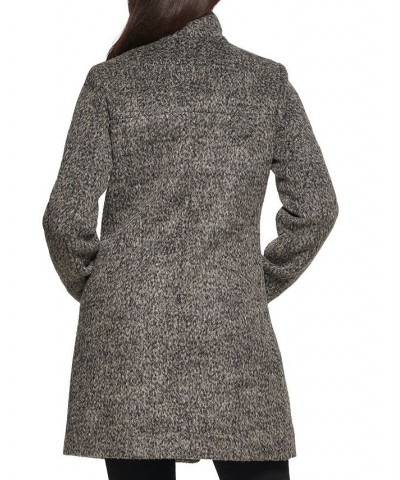 Women's Asymmetrical Textured Wool Coat Gray $123.95 Coats