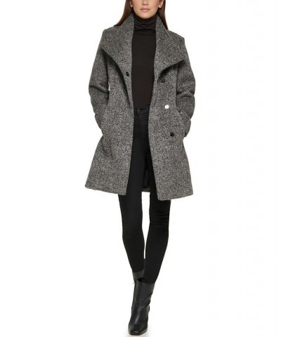 Women's Asymmetrical Textured Wool Coat Gray $123.95 Coats