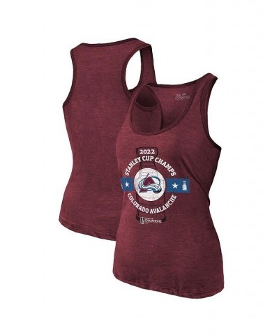 Women's Threads Burgundy Colorado Avalanche 2022 Stanley Cup Champions Racerback Tank Top Burgundy $28.49 Tops