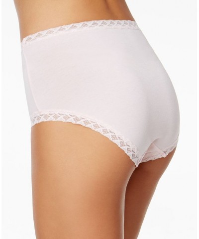 Bliss Lace-Trim High Rise Cotton Brief 755058 Pink $13.20 Underwears