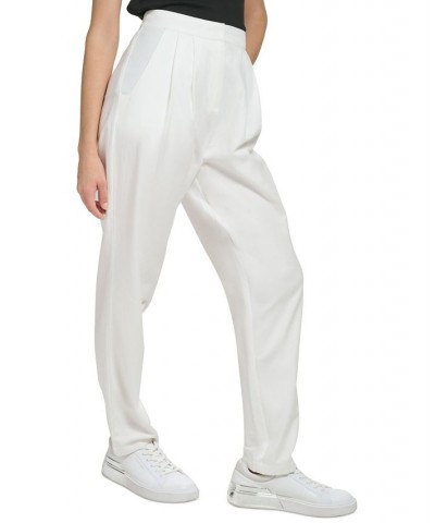 Women's High-Rise Pleated-Front Pants Soft White $23.76 Pants