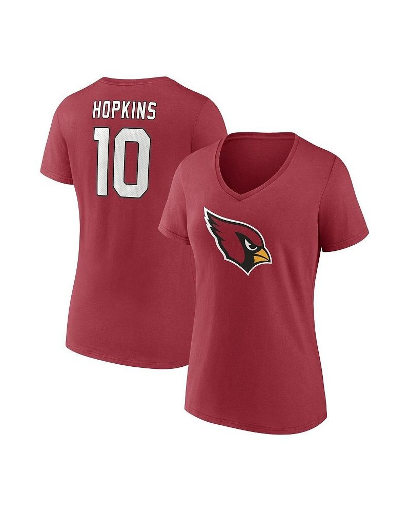 Women's Branded DeAndre Hopkins Cardinal Arizona Cardinals Player Icon Name and Number V-Neck T-shirt Cardinal $21.60 Tops