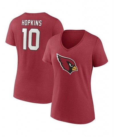 Women's Branded DeAndre Hopkins Cardinal Arizona Cardinals Player Icon Name and Number V-Neck T-shirt Cardinal $21.60 Tops