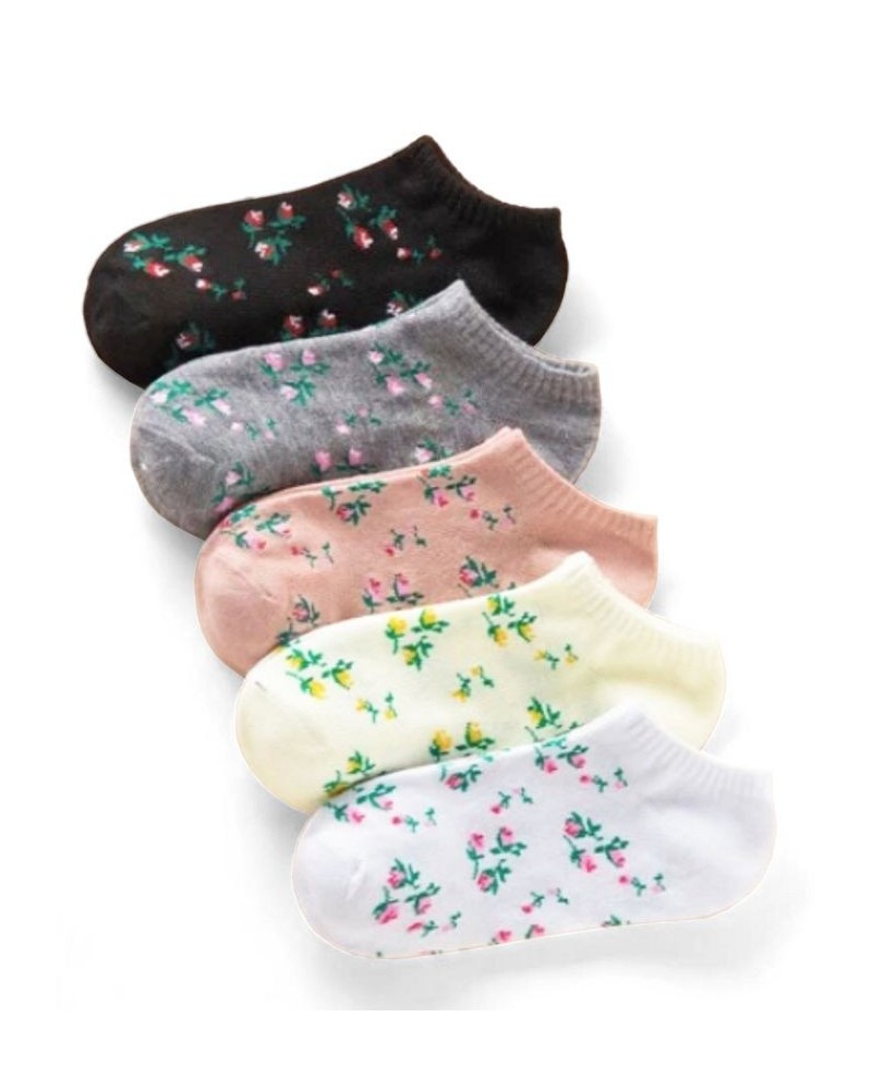 Women's Floral Print No Show Five Pack Multi $18.88 Socks