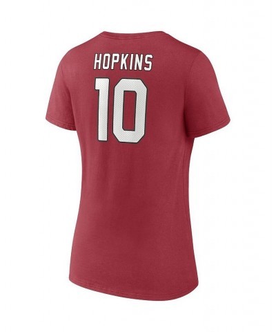 Women's Branded DeAndre Hopkins Cardinal Arizona Cardinals Player Icon Name and Number V-Neck T-shirt Cardinal $21.60 Tops