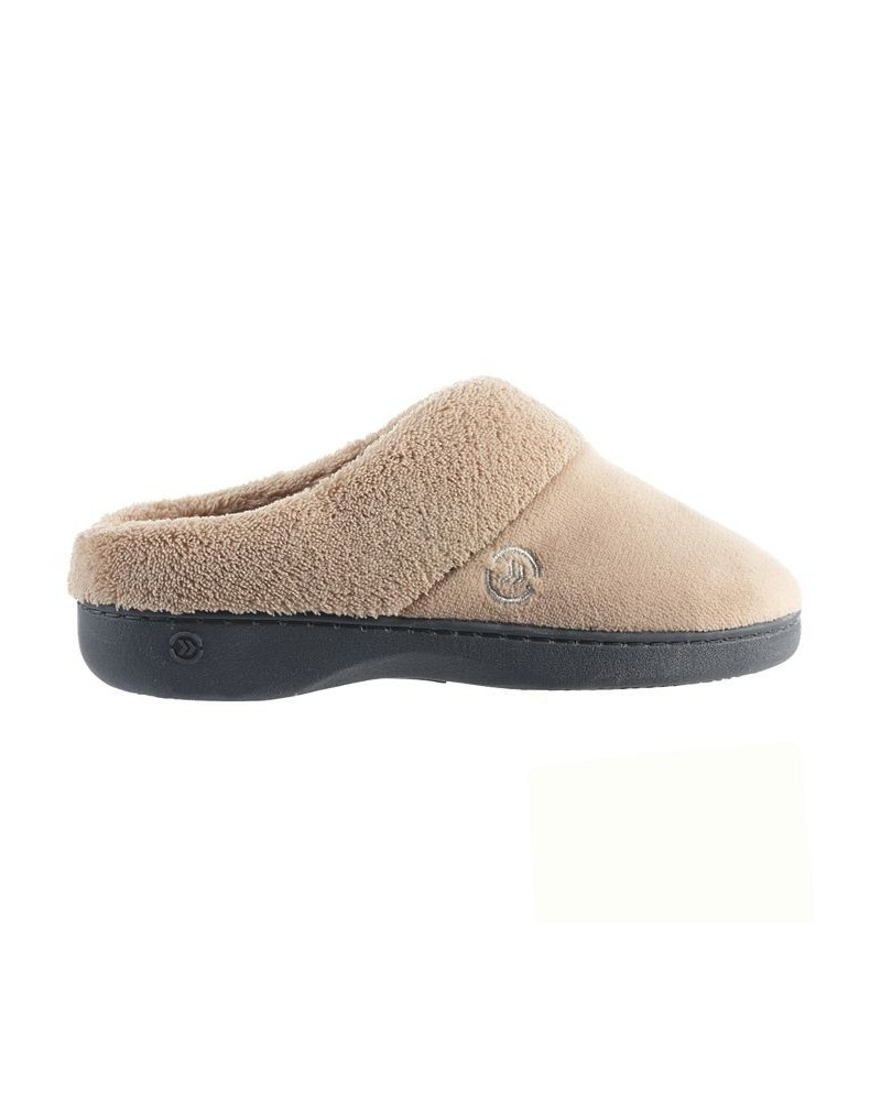 Women's Micro Terry Sport Hoodback Slippers Tan/Beige $10.34 Shoes