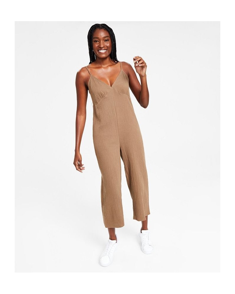 Style Not Size Missy Solid Jumpsuit Tan/Beige $15.99 Sleepwear