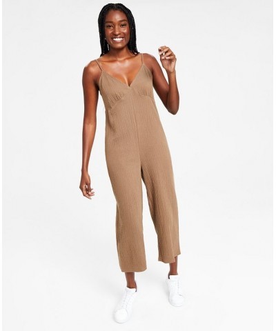 Style Not Size Missy Solid Jumpsuit Tan/Beige $15.99 Sleepwear