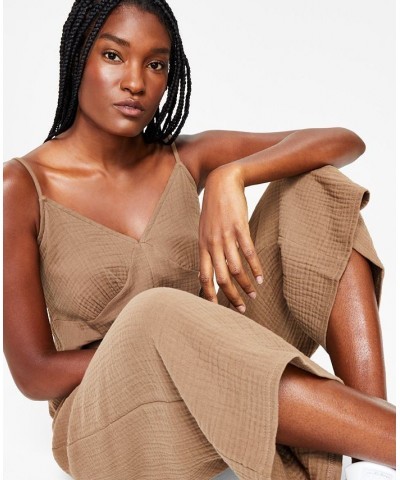 Style Not Size Missy Solid Jumpsuit Tan/Beige $15.99 Sleepwear