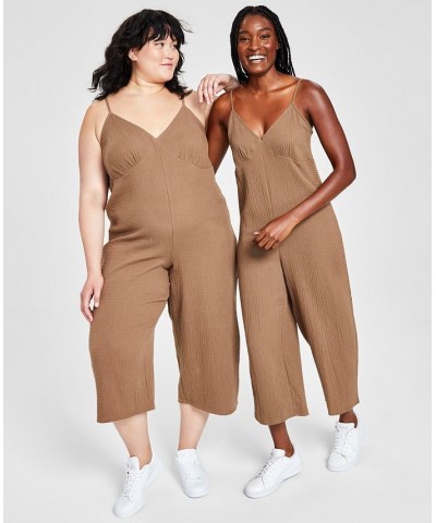 Style Not Size Missy Solid Jumpsuit Tan/Beige $15.99 Sleepwear