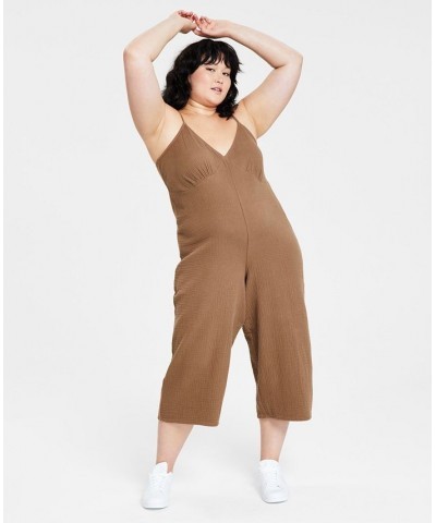 Style Not Size Missy Solid Jumpsuit Tan/Beige $15.99 Sleepwear