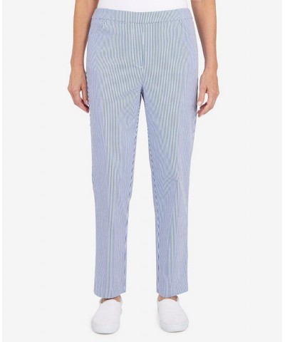 Women's Peace Of Mind Stripe Allure Average Length Pants Blue, White $27.97 Pants