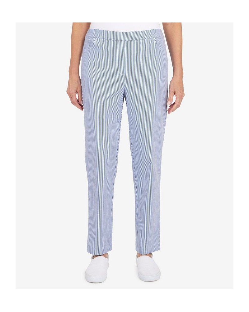 Women's Peace Of Mind Stripe Allure Average Length Pants Blue, White $27.97 Pants