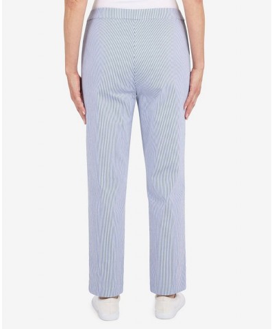 Women's Peace Of Mind Stripe Allure Average Length Pants Blue, White $27.97 Pants